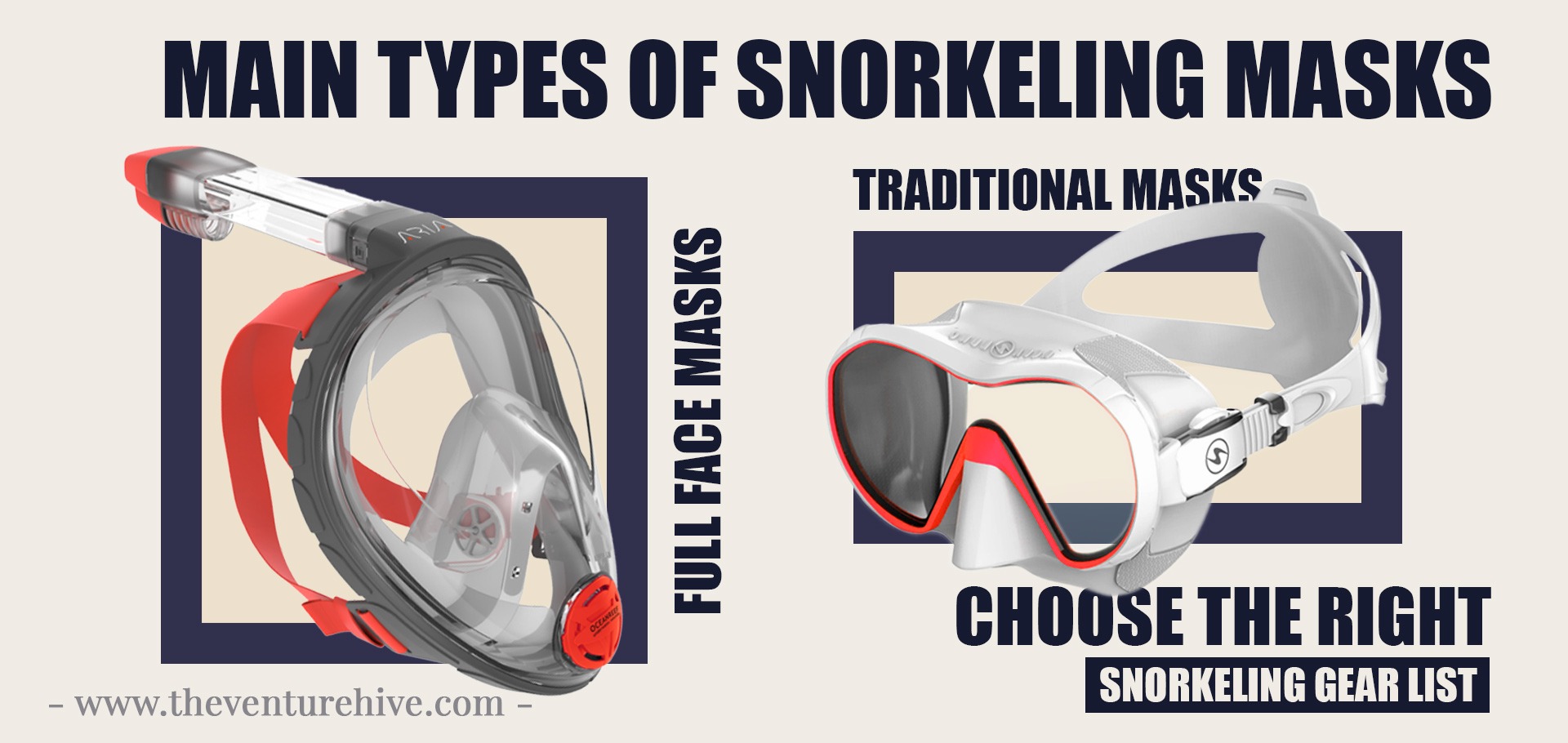Main types of snorkeling masks